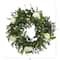 18'' Green & White Eucalyptus with Camellia Wreath